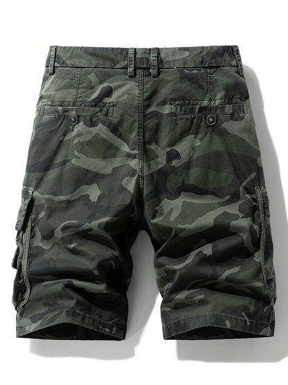 Herr Cargoshorts med Camouflagemönster – Lediga och Praktiska Shorts för Utomhusbruk