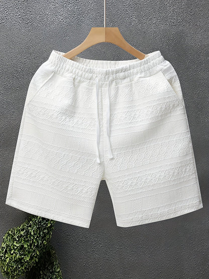 Herrshorts Avslappnad Stil Med Präglat Mönster För Fritid Och Träning