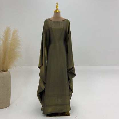 Dam Kaftan Festklänning Elegant Långärmad Lös Passform