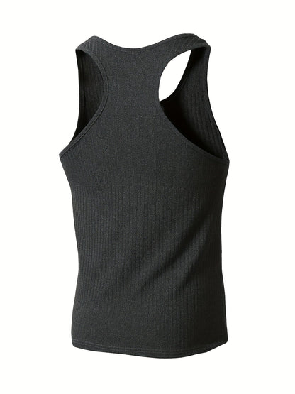Herrlinne 3-pack Ribbad Sportig Tanktopp för Träning och Vardag