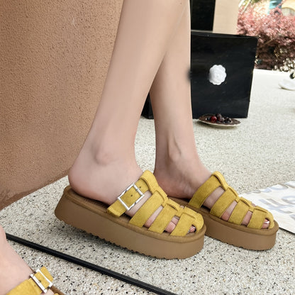 Dam Sandaler Slip-In Fisherman Plattform Trendig Vardagssko