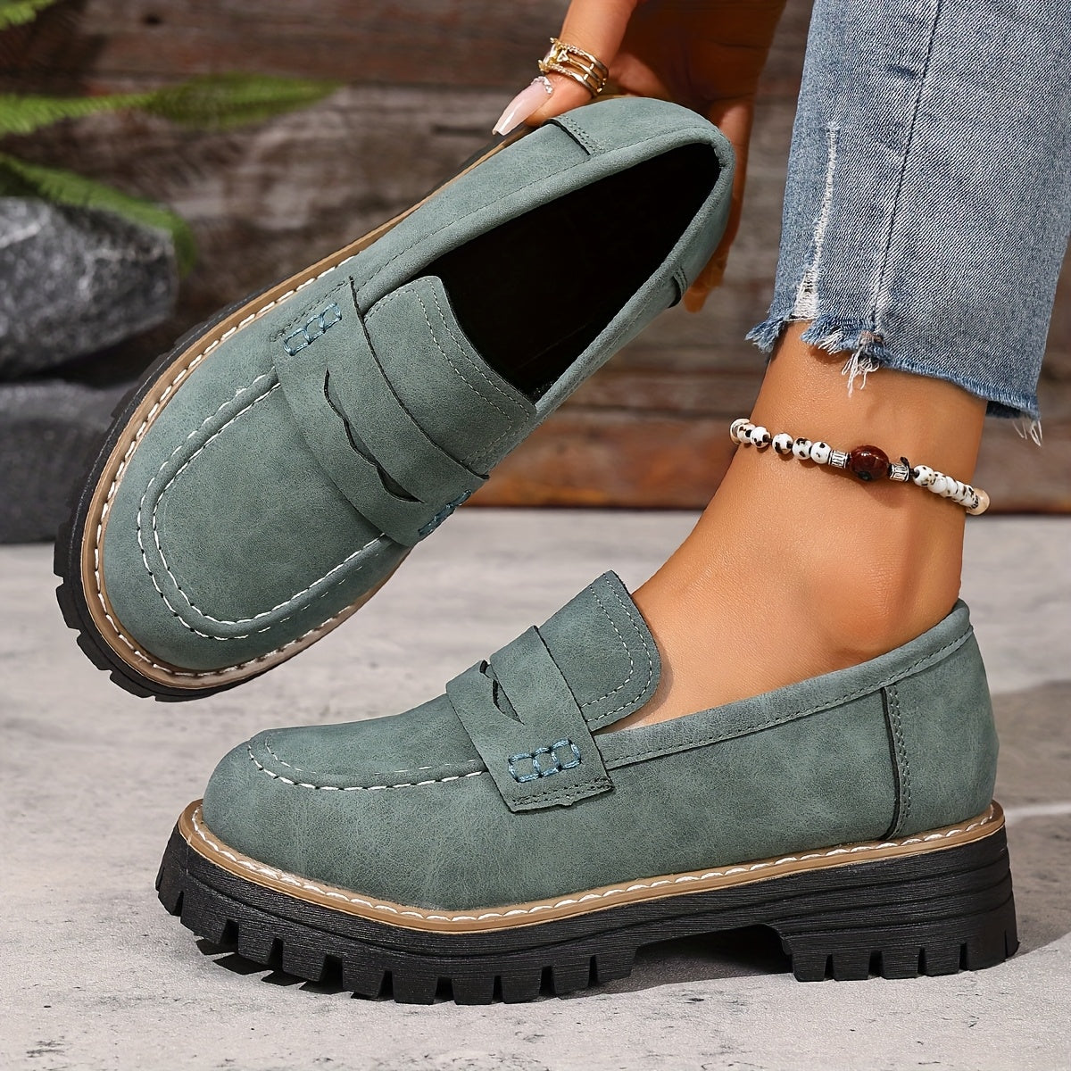 Damloafers med grov sula och modern design – Perfekta vardagsskor för stil och komfort