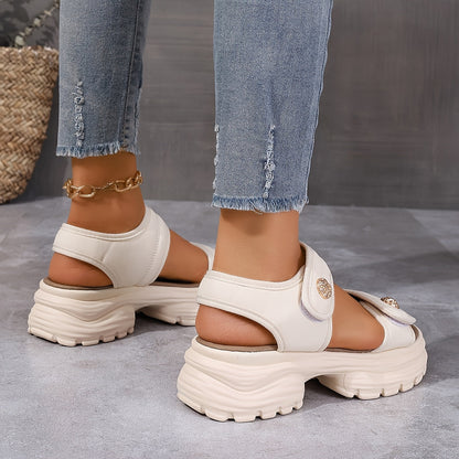 Dam Sandaler med Plattform och Chunky Sula – Elegant Sommarstil för Avslappnad och Trendig Look