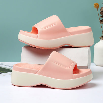 Damsandaler med platåsula och öppen tå – Trendiga slip-in tofflor för sommar och vardag