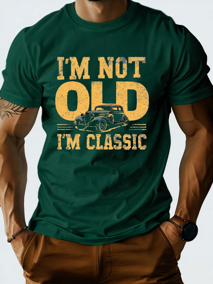 Herr T-shirt med Vintagebil – Rolig Present till Klassikerälskare, Casual Stil
