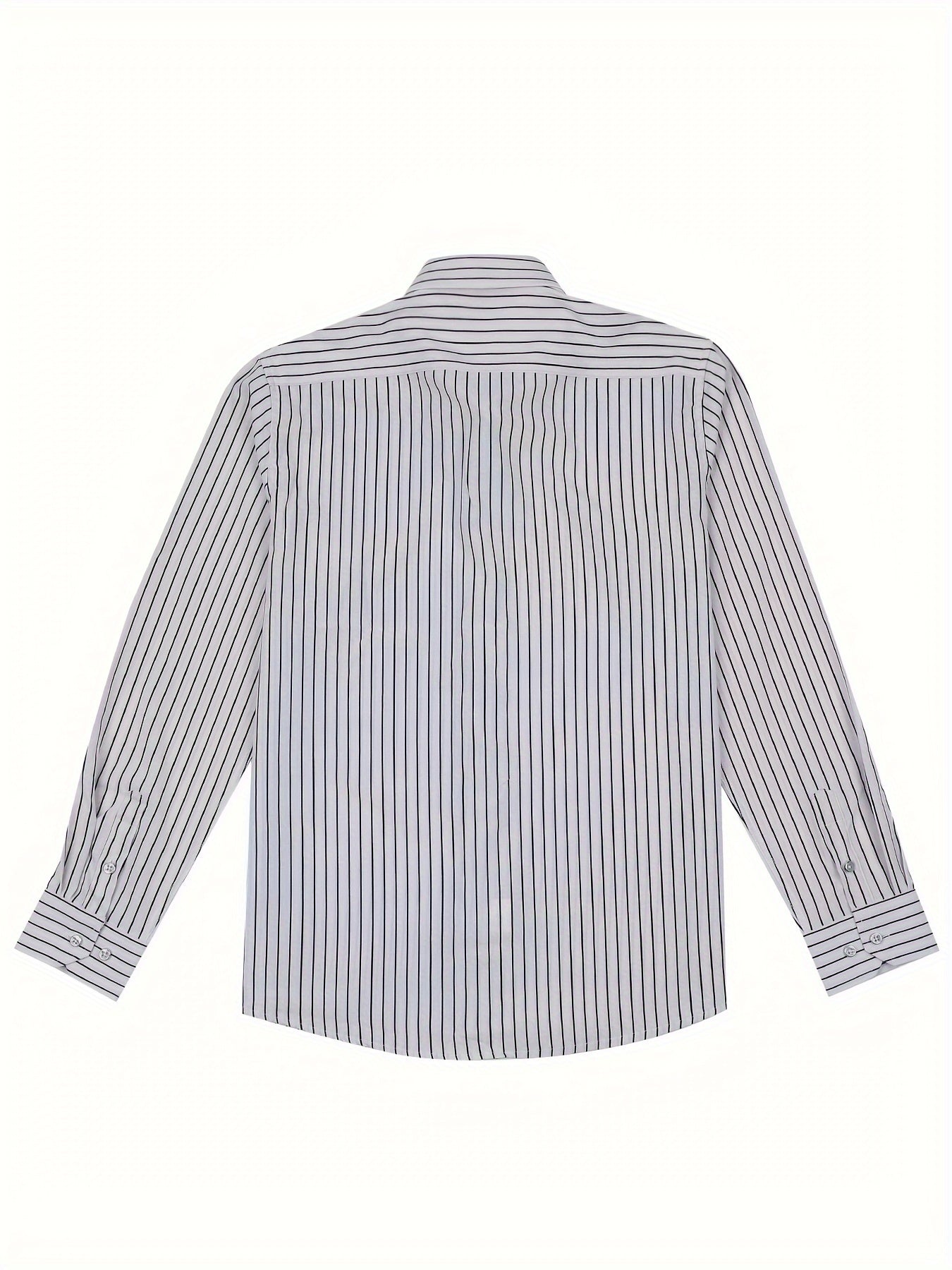 Herrskjorta Slim Fit Randig Stil för Vardagsbruk och Utekvällar