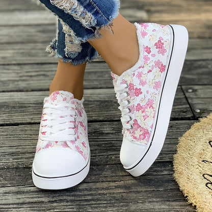 Dam Sneakers Blommiga Vardagsskor Trendig Fritidssko