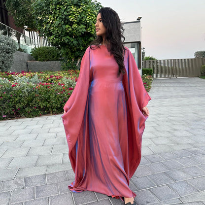 Dam Kaftan Festklänning Elegant Långärmad Lös Passform