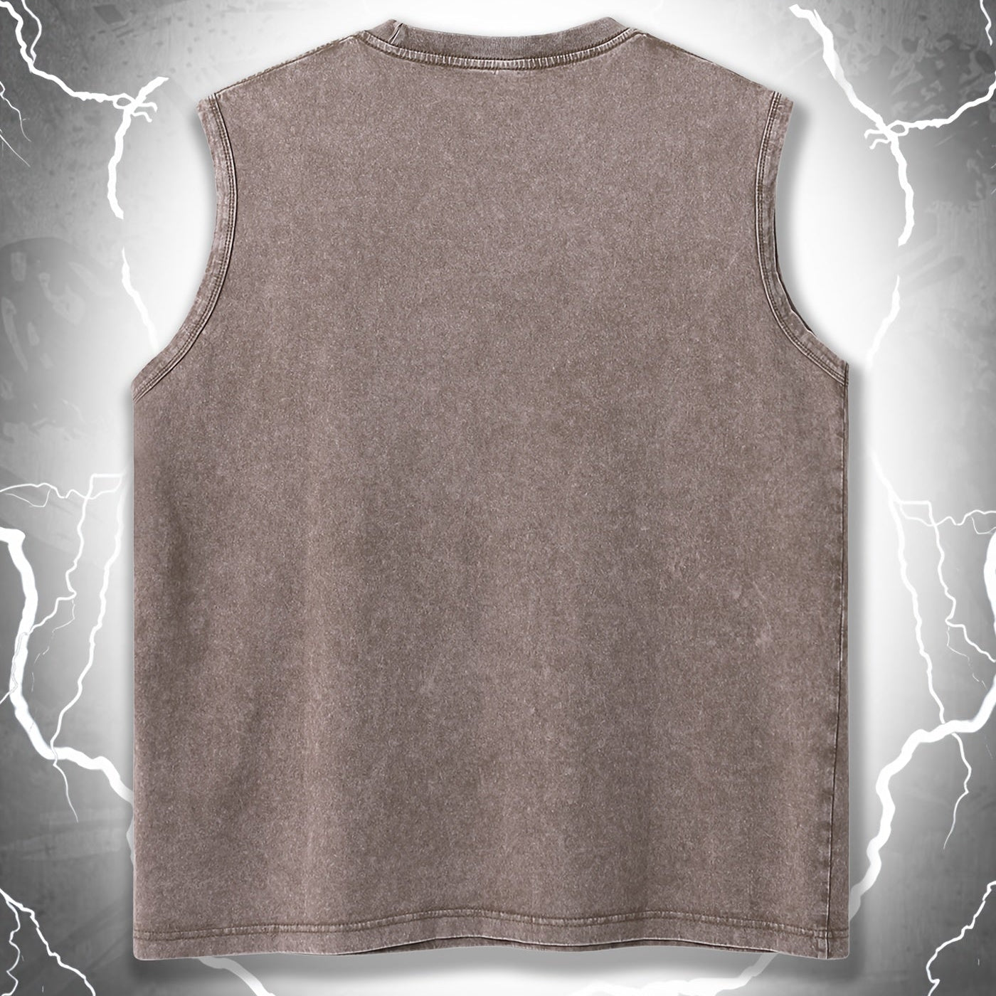 Herrarnas ärmlösa streetwear-tanktop med vintage-tryck och urban stil