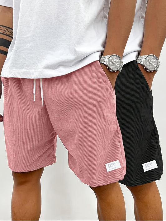Herr Vintage Lounge Shorts med Fickor – Avslappnade Stil för Vardag och Fritid