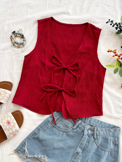 Dam Väst med Knytband och Boho-Design för Avslappnade Sommaroutfits