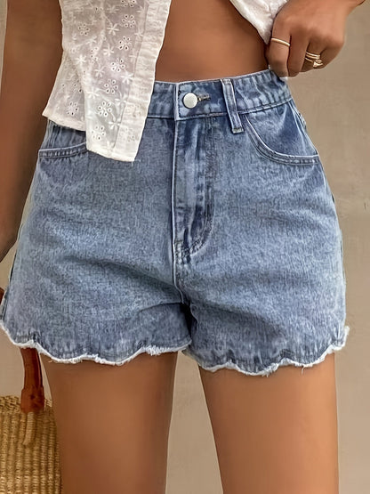 Damshorts med rå kant och avslappnad passform – Perfekta för sommarens fritid och vardagsbruk
