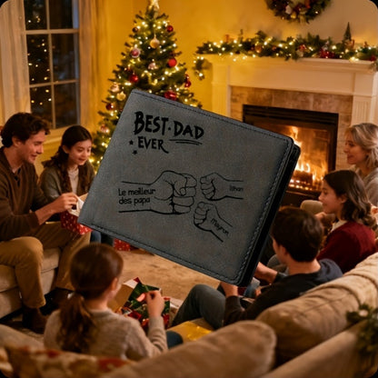 Herrplånbok med personlig gravyr – Bästa Pappa, Familjens Namn – Perfekt Fars Dag-present