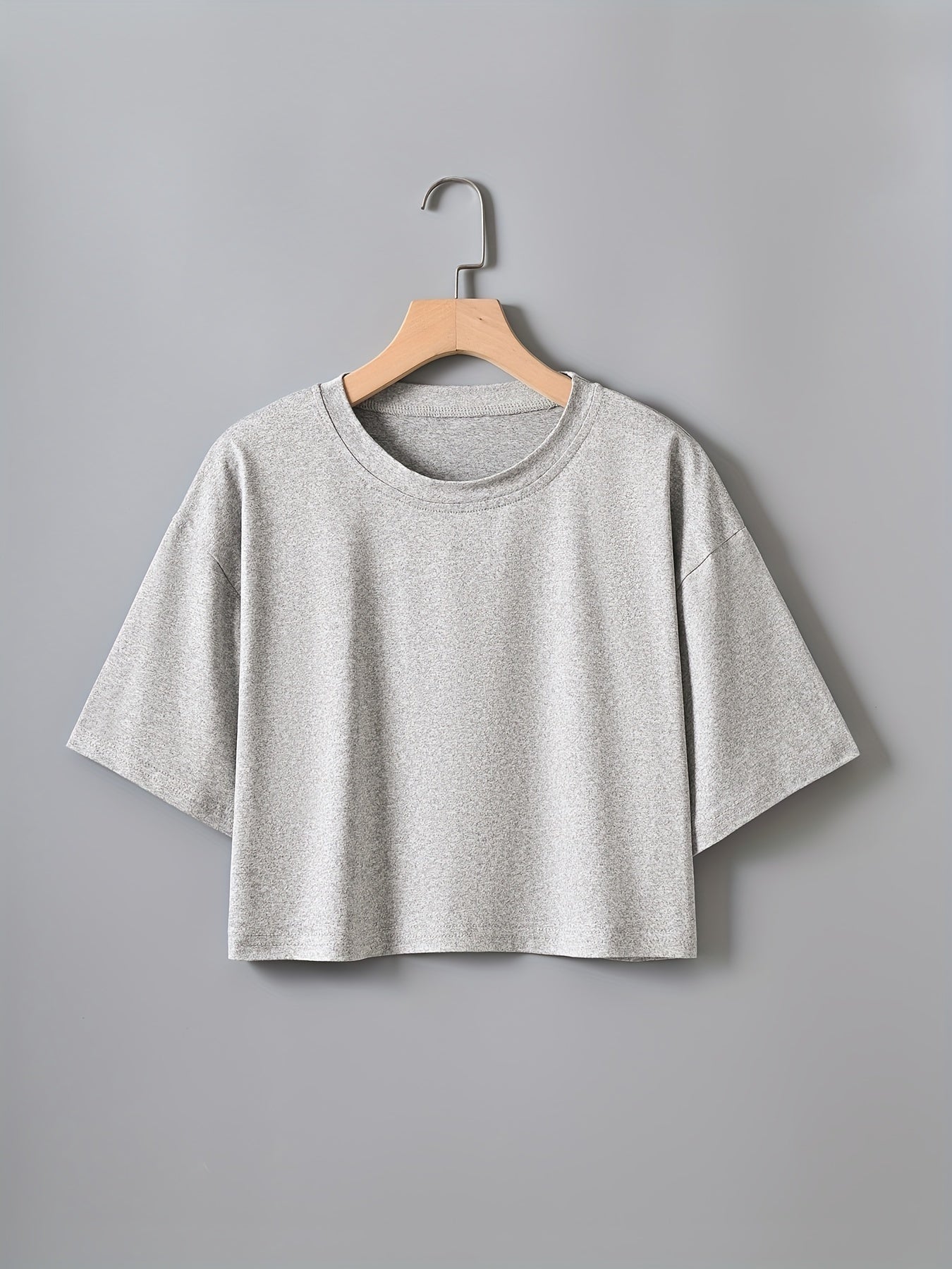 Dam T-shirt Crop Top Lös Passform Sommar Casual