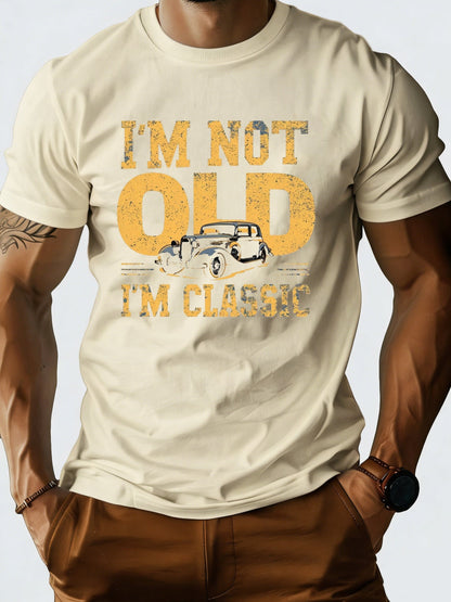 Herr T-shirt med Vintagebil – Rolig Present till Klassikerälskare, Casual Stil
