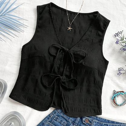 Dam Väst med Knytband och Boho-Design för Avslappnade Sommaroutfits