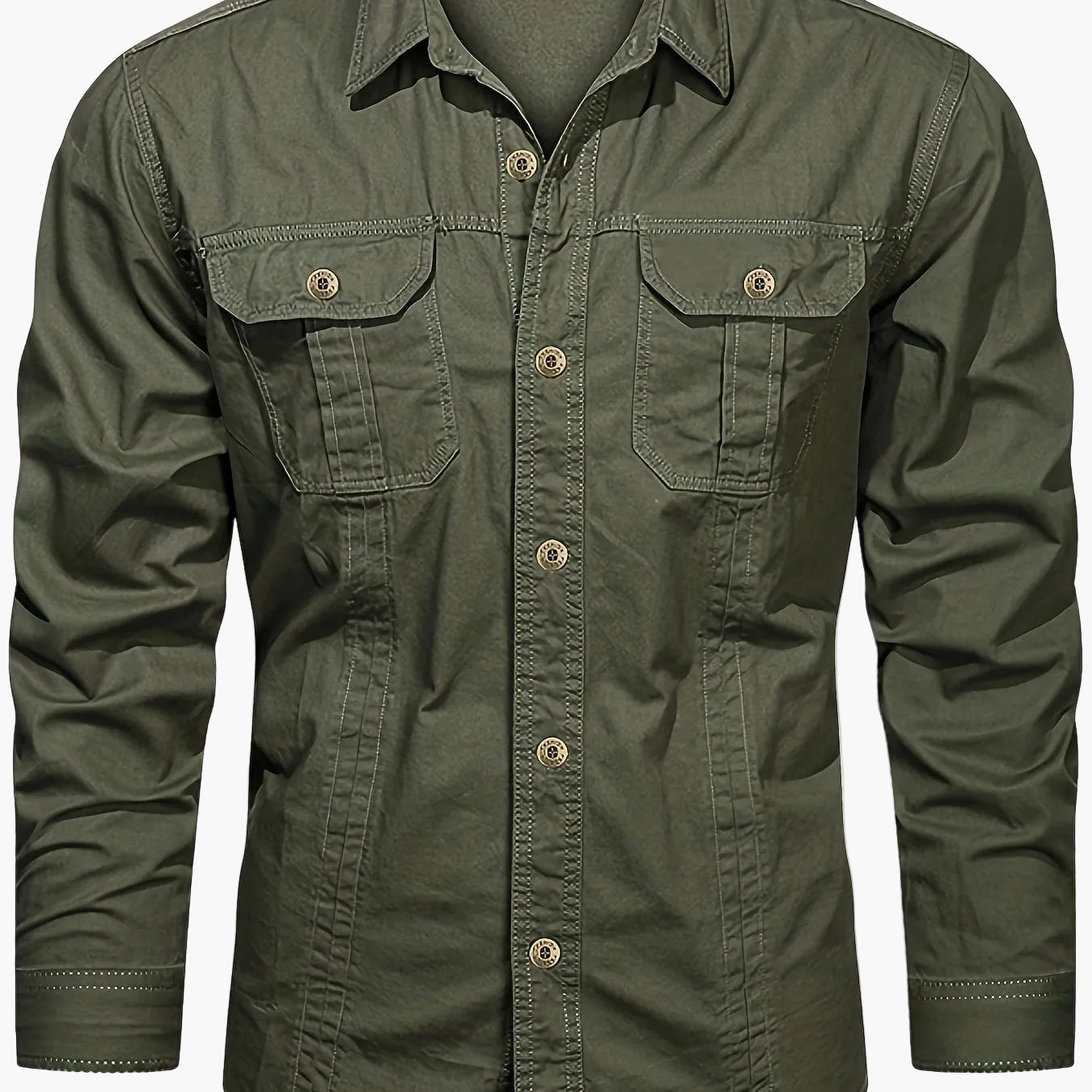 Herrskjorta Outdoor Casual med Fickor – Långärmad, Allround och Stilren