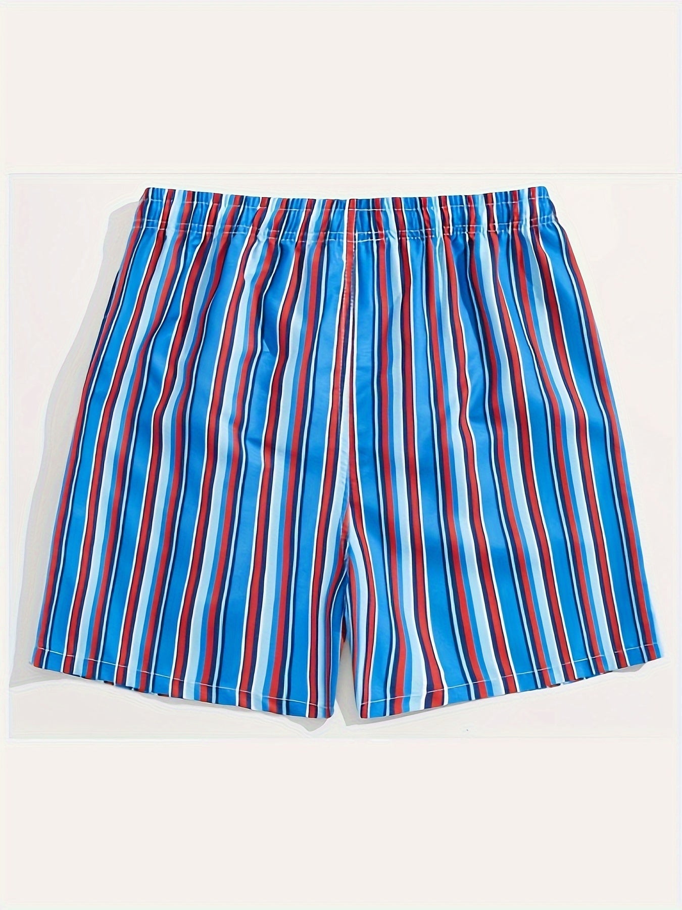 Herr Badshorts Randiga Lössittande – Perfekta för Strand och Pool, Fritidsstil
