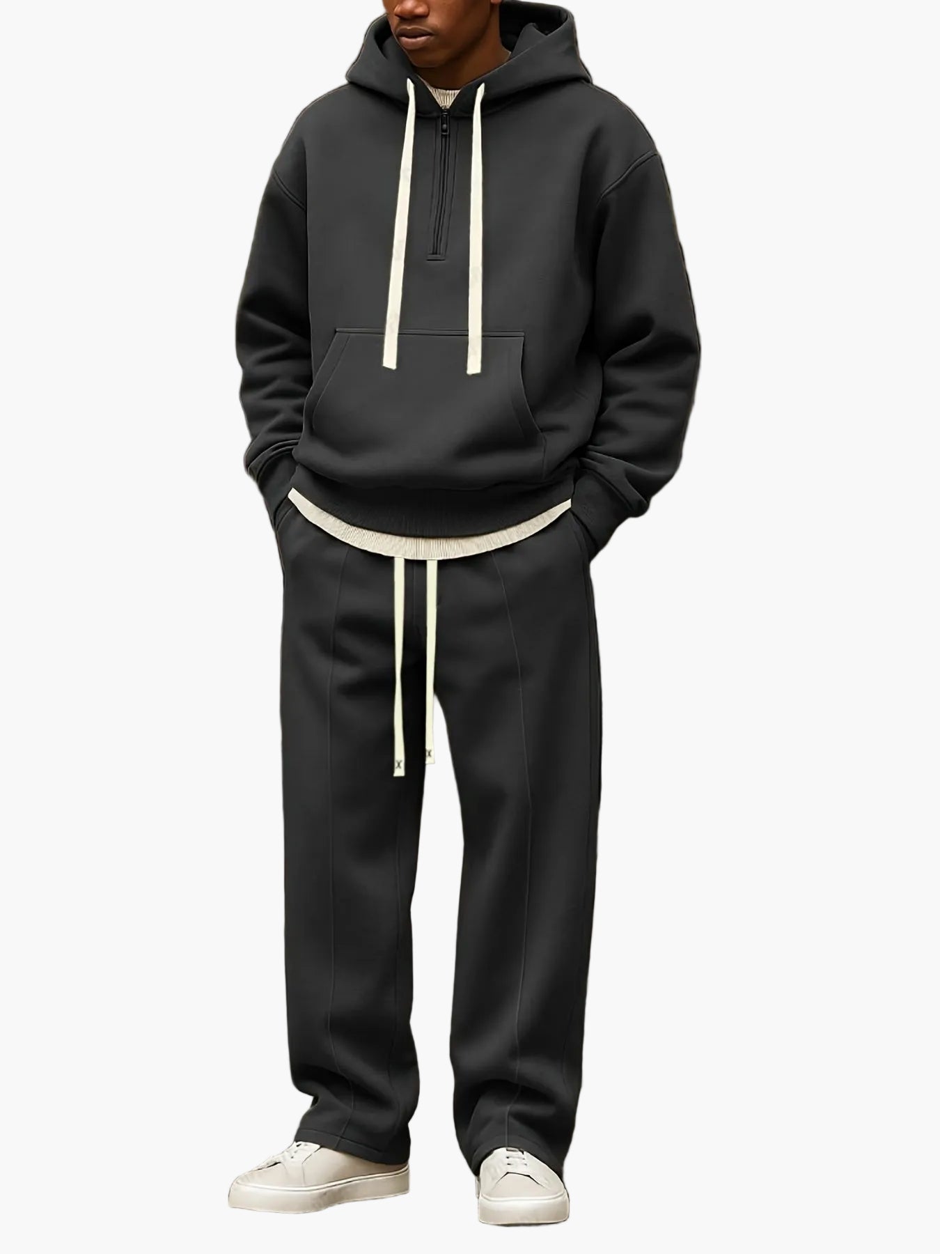Herr Lounge Set – Avslappnad Hoodie och Byxa för Vardag och Fritid