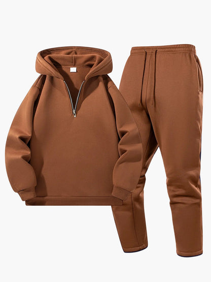 Herrarnas avslappnade hoodie och joggerset – perfekt för vardagsbruk och sport