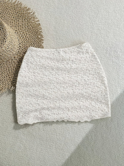 Dam Strandminikjol med Sjöstjärne-detaljer och Textur – Semester och Resortmode