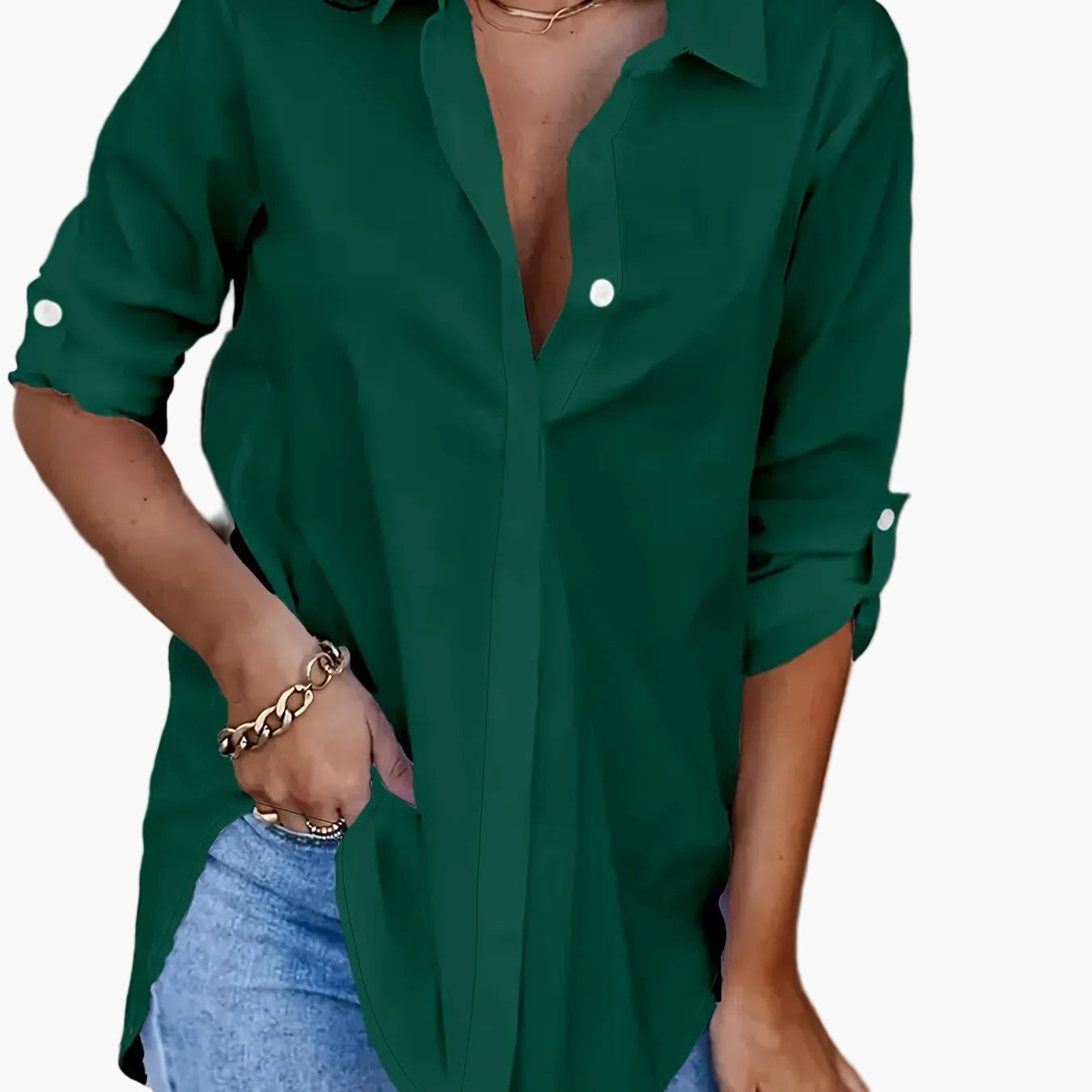 Dam Skjorta Oversized Långärmad Casual Vardagsstil
