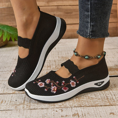 Dam Sneakers Mary Jane med Broderi och Lätt Komfort För Vardagsbruk