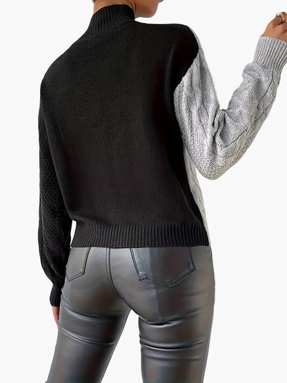 Damtröja i trendig färgblock-design, elegant stickad för vardag och fest