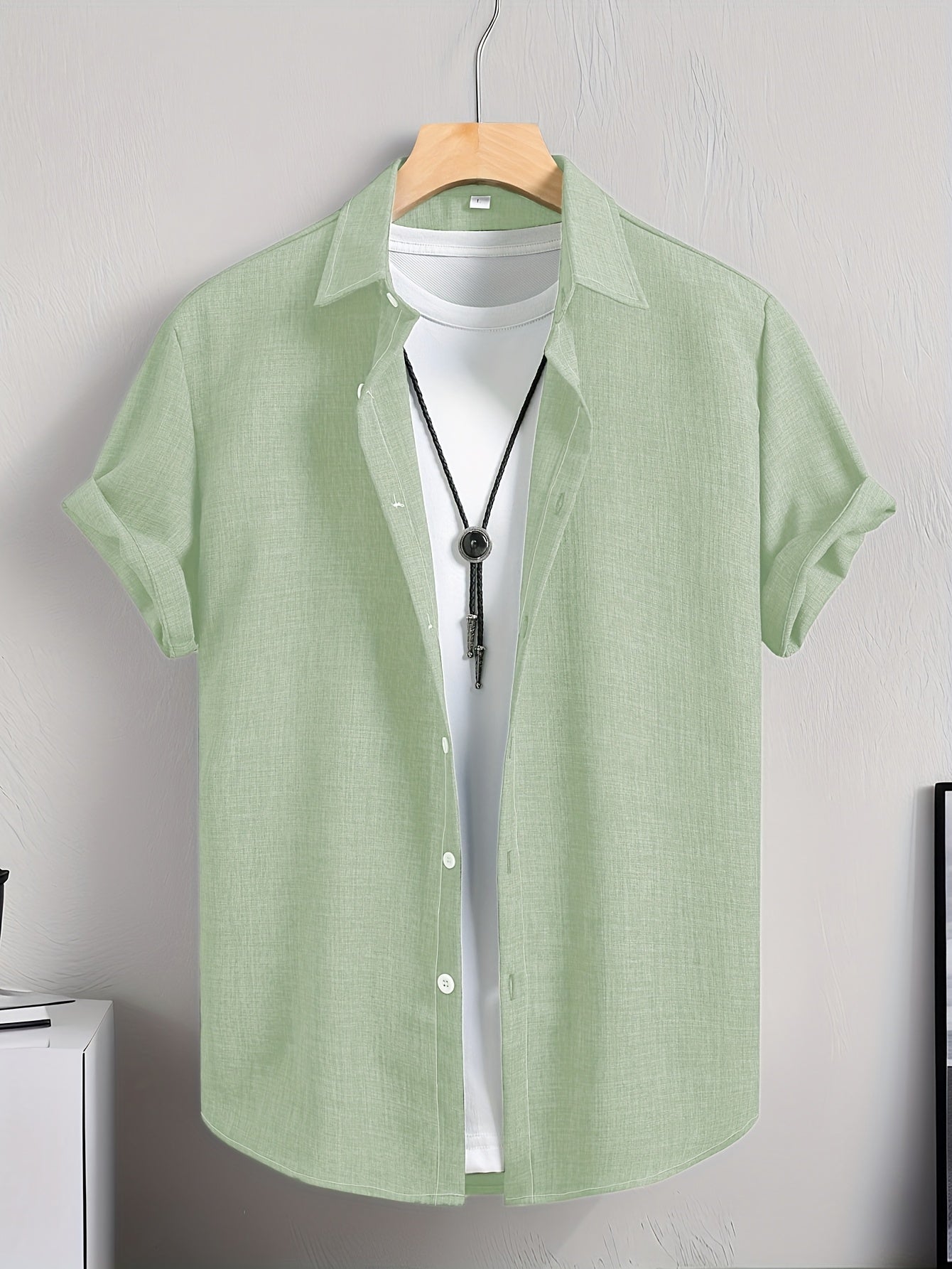 Herr Skjorta Kortärmad Casual Stil Perfekt för Sommar och Lediga Tillfällen