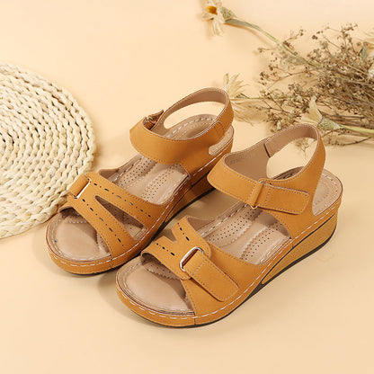Clara – Sandal Wedge Plattform med Kardborre