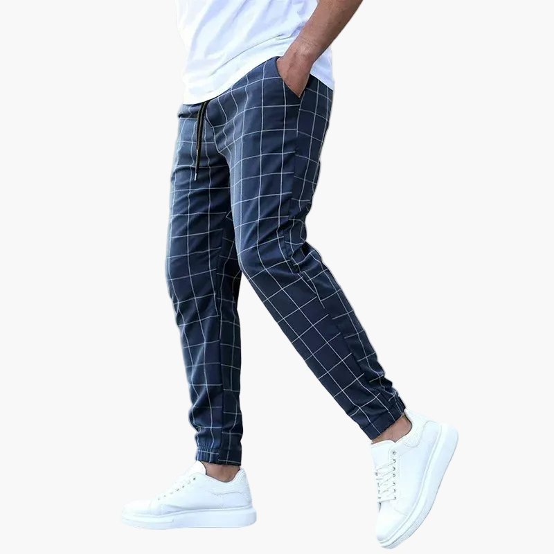 Herrjoggers Rutig Smal Passform Vardagsstil & Träning