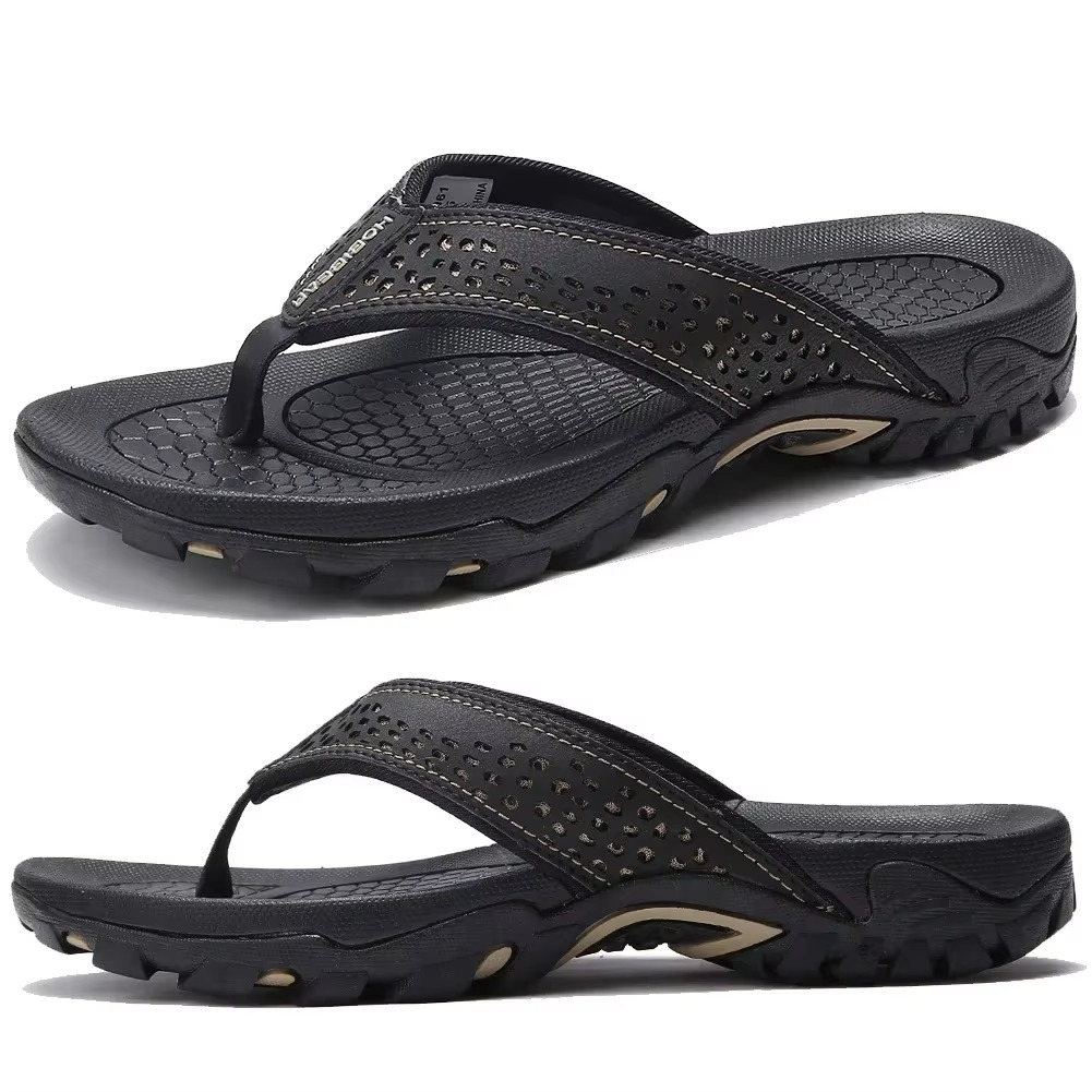 Herrsandal Flip-Flop Sport med Stötdämpning och Fotvalvsstöd – Perfekt för Strand, Promenader och Vardag