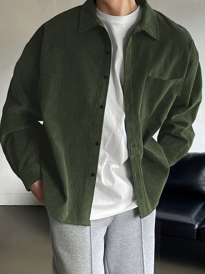 Herr Skjorta Oversize Avslappnad Stil – Perfekt För Vardagsbruk och Streetwear