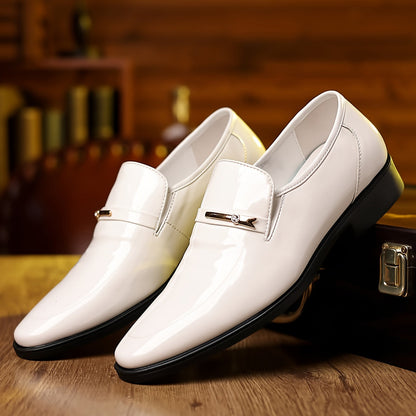 Herr Slip-On Lackskor – Elegant Loafer för Fest och Kontor