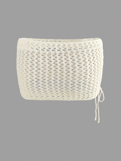 Dam Mini Strandkjol Boho Stil Öppenstickad - Perfekt för Semester och Festival