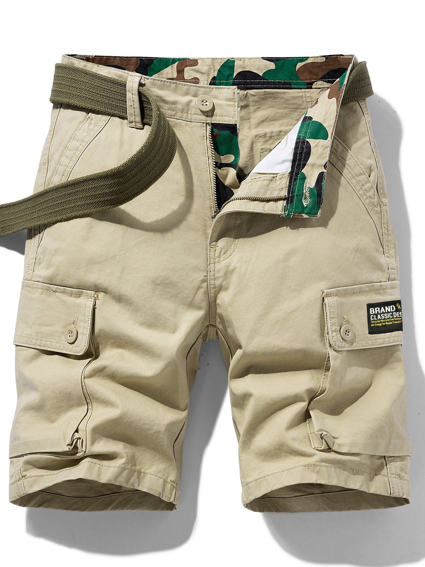Herrar Cargo Shorts med Bälte – Klassisk och Praktisk för Vardag och Äventyr
