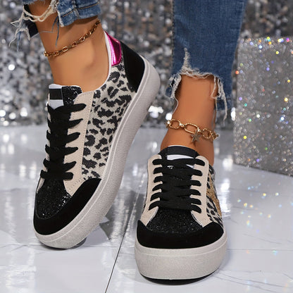 Dam Sneakers med Glittrig Stjärndesign – Trendiga Vardagsskor för Mode och Komfort