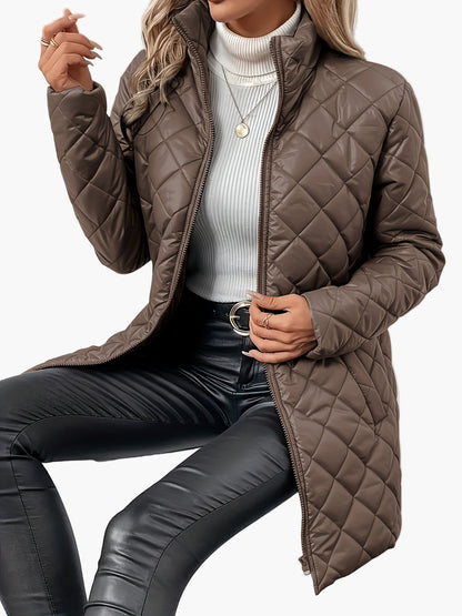 Dam quiltad vardagsjacka med elegant design – perfekt för höst och vinter