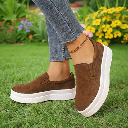 Dam Slip-on Sneakers med Platåsula – Elegant och Vardagschic Loafer för Vår och Sommar