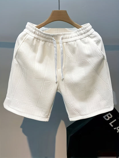 Herrshorts Avslappnad Stil Med Präglat Mönster För Fritid Och Träning