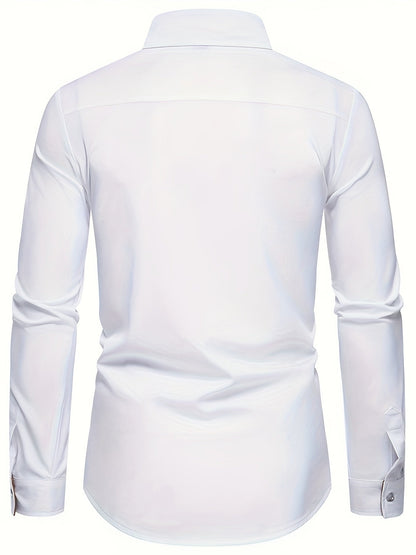 Herr Skjorta Slim Fit Elegant Design för Vardag och Fest
