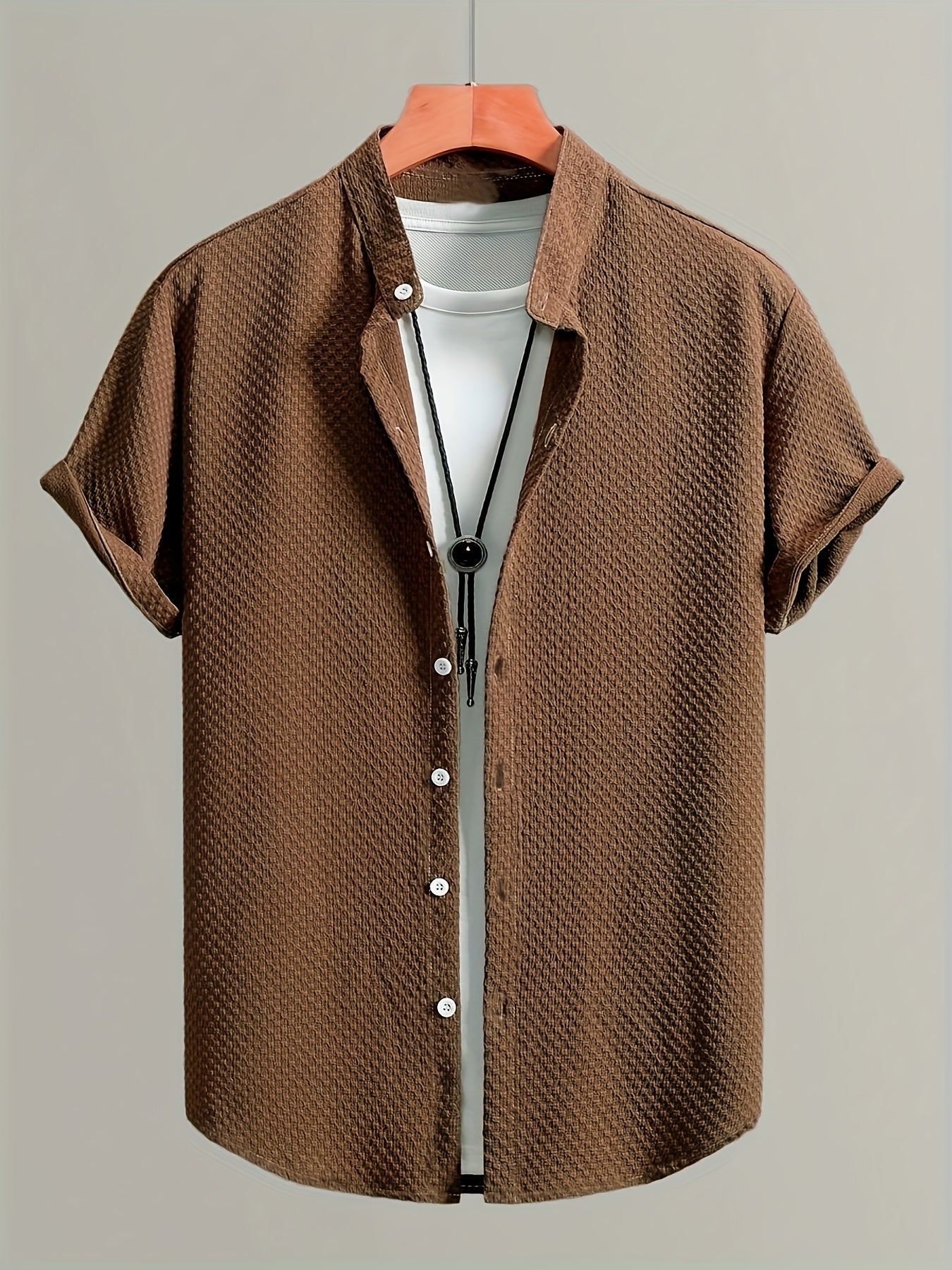 Herr Skjorta Kortärmad Casual Med T-shirt Layered Look, Perfekt För Sommar
