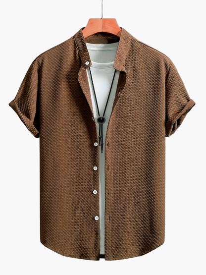 Herr Skjorta Kortärmad Casual Med T-shirt Layered Look, Perfekt För Sommar
