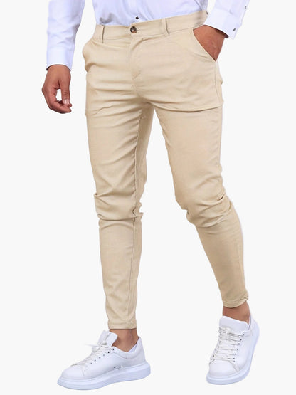 Herr Slim Fit Kostymbyxor för Affär och Kontor, Modern Stil