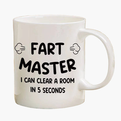Herrmugg med skämttext – Fart Master – Rolig present till män, kaffemugg med humor för pappa eller pojkvän
