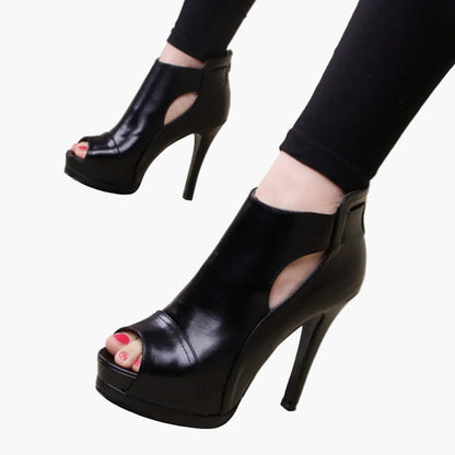 Dam Elegant Peep-Toe Högklackade Ankelboots för Fest och Kväll