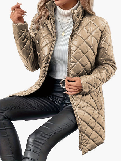 Dam quiltad vardagsjacka med elegant design – perfekt för höst och vinter
