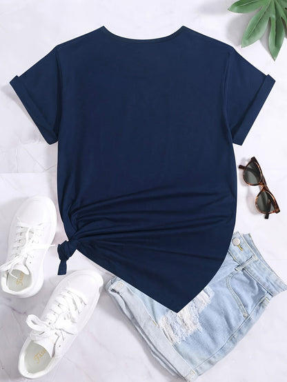 Dam T-shirt med rolig text – Avslappnad vardagsstil – Perfekt för sommar och fritid