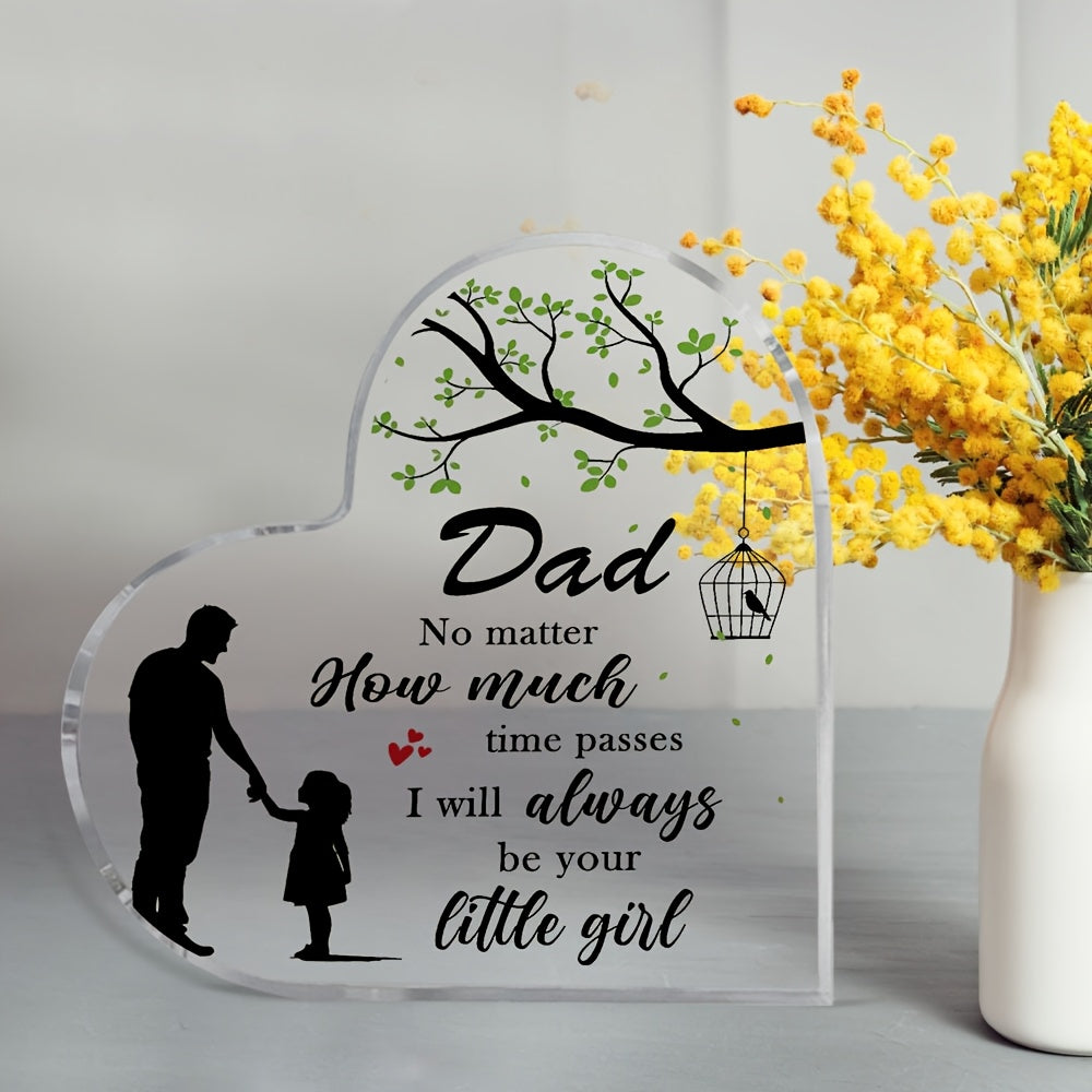 Present till Pappa – Hjärtformad Dekorplakett med Far och Dotter, Perfekt Personlig Gåva för Fars dag eller Födelsetag