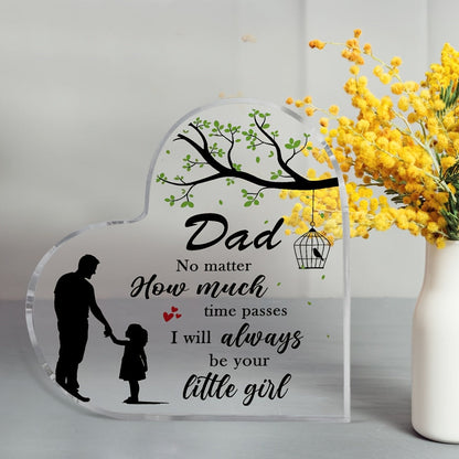Present till Pappa – Hjärtformad Dekorplakett med Far och Dotter, Perfekt Personlig Gåva för Fars dag eller Födelsetag